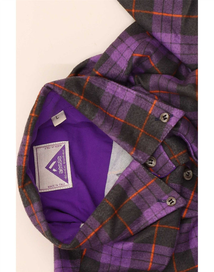 Camicia da uomo Aesse a quadri viola grandi