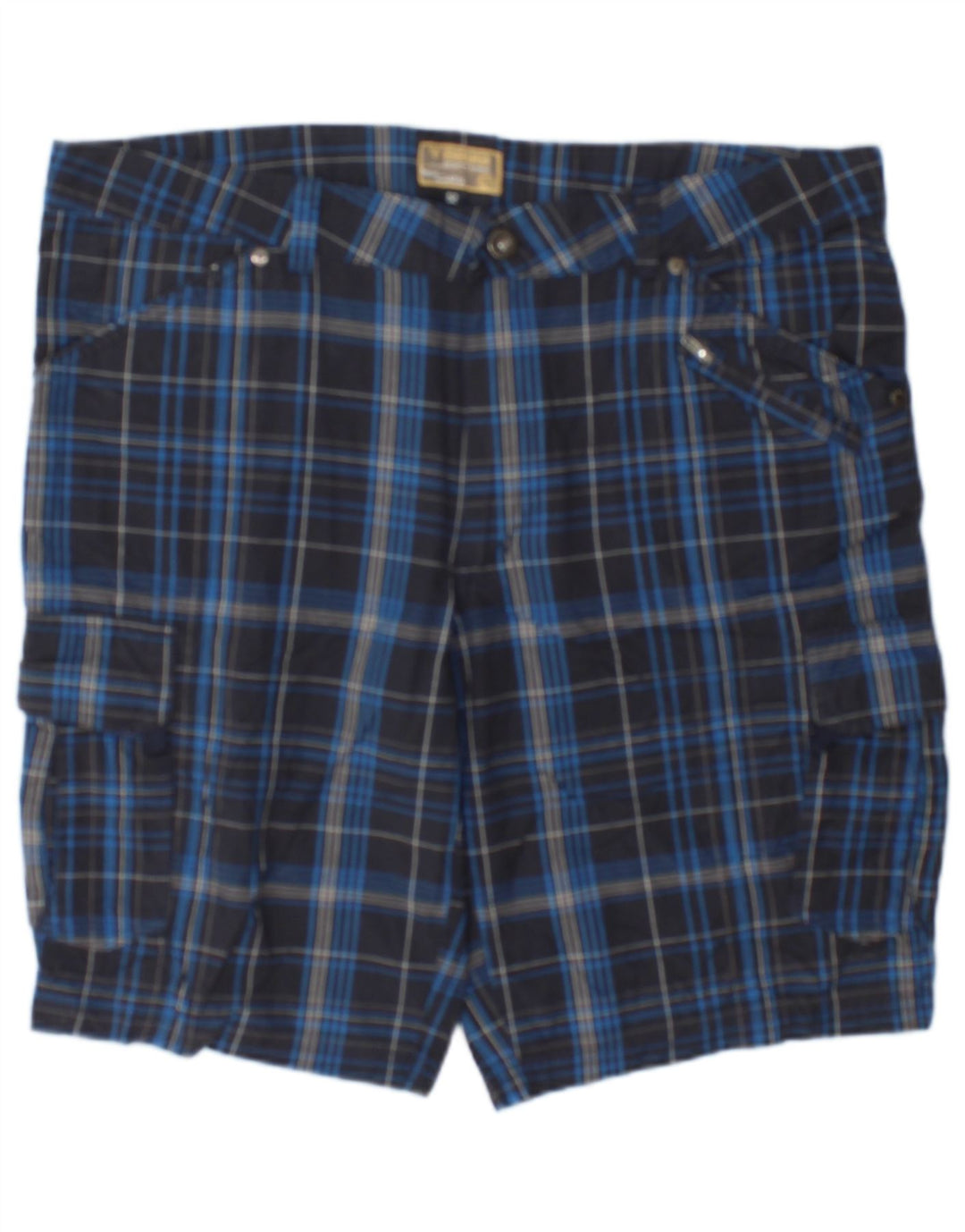 Pantaloncini cargo da uomo Brugi IT 52 XL W36 cotone a quadri blu navy