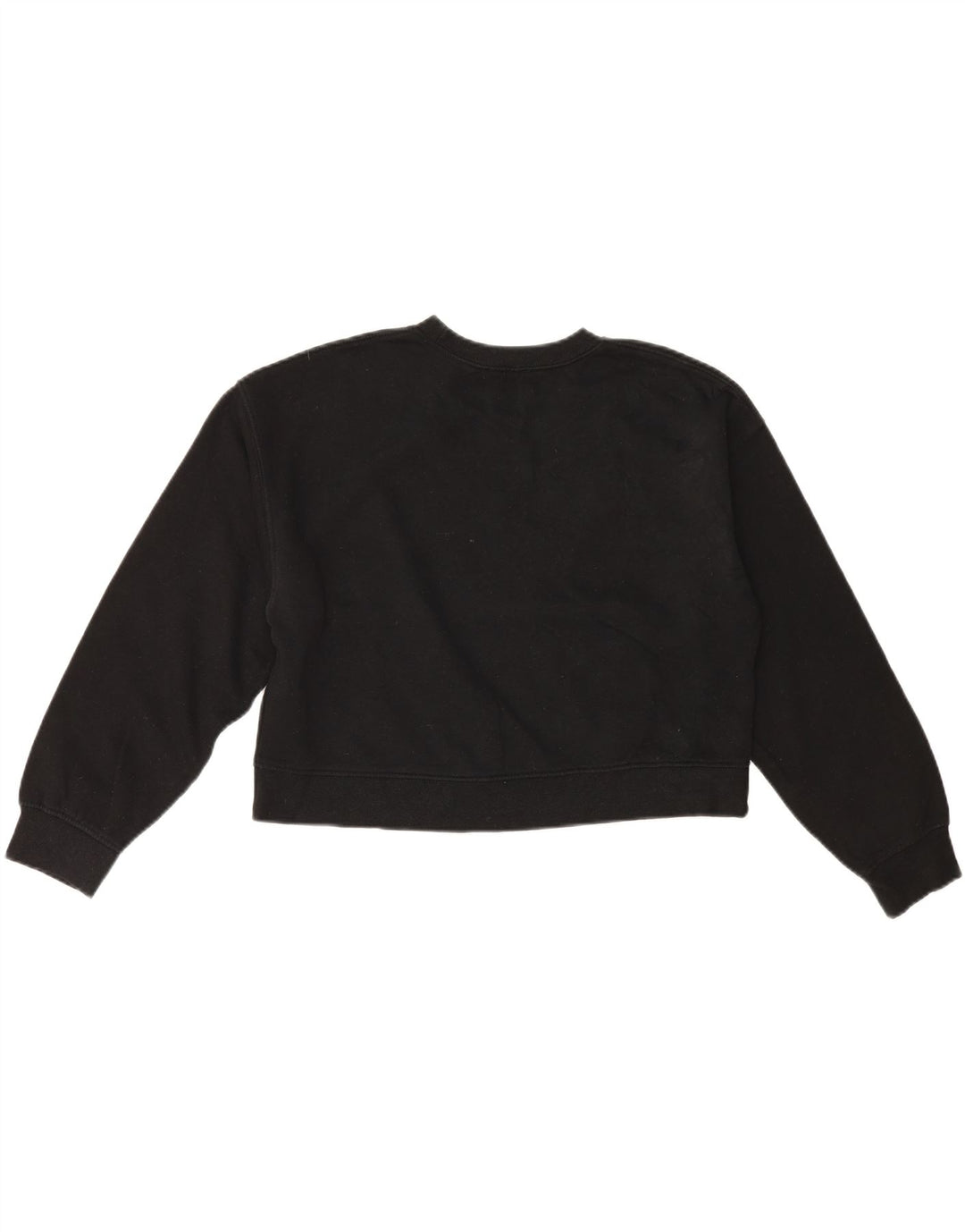 Felpa corta da donna Zara UK 14 cotone nero medio