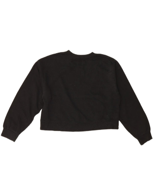 Felpa corta da donna Zara UK 14 cotone nero medio