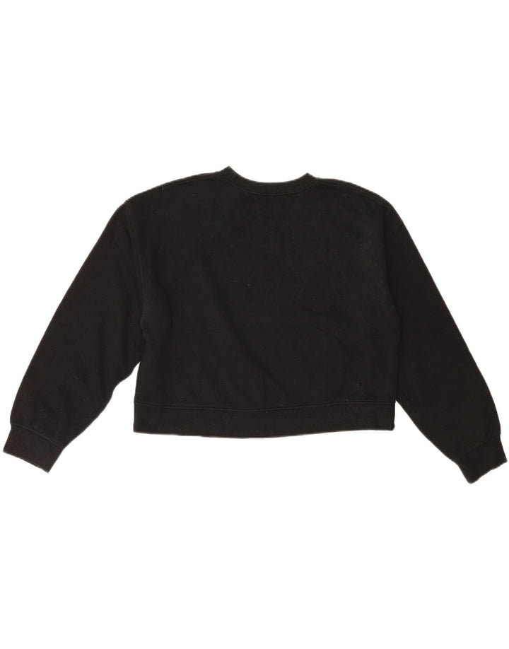 Felpa corta da donna Zara UK 14 cotone nero medio