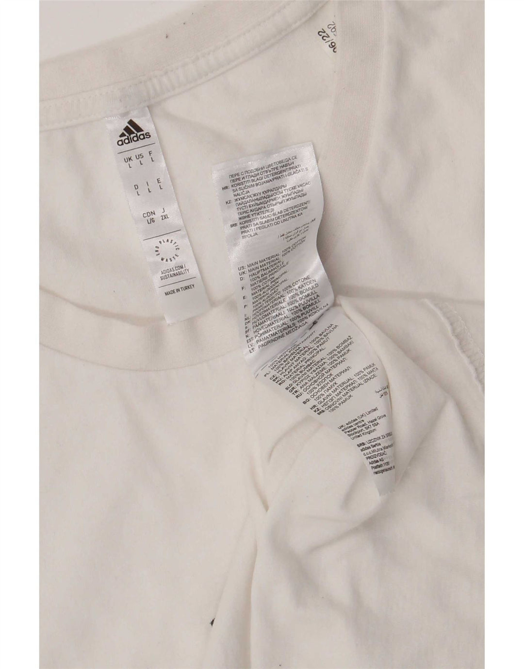 T-shirt grafica da uomo Adidas Top grande in cotone bianco