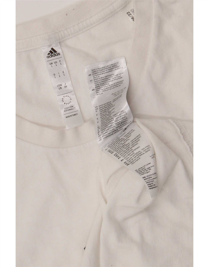 T-shirt grafica da uomo Adidas Top grande in cotone bianco