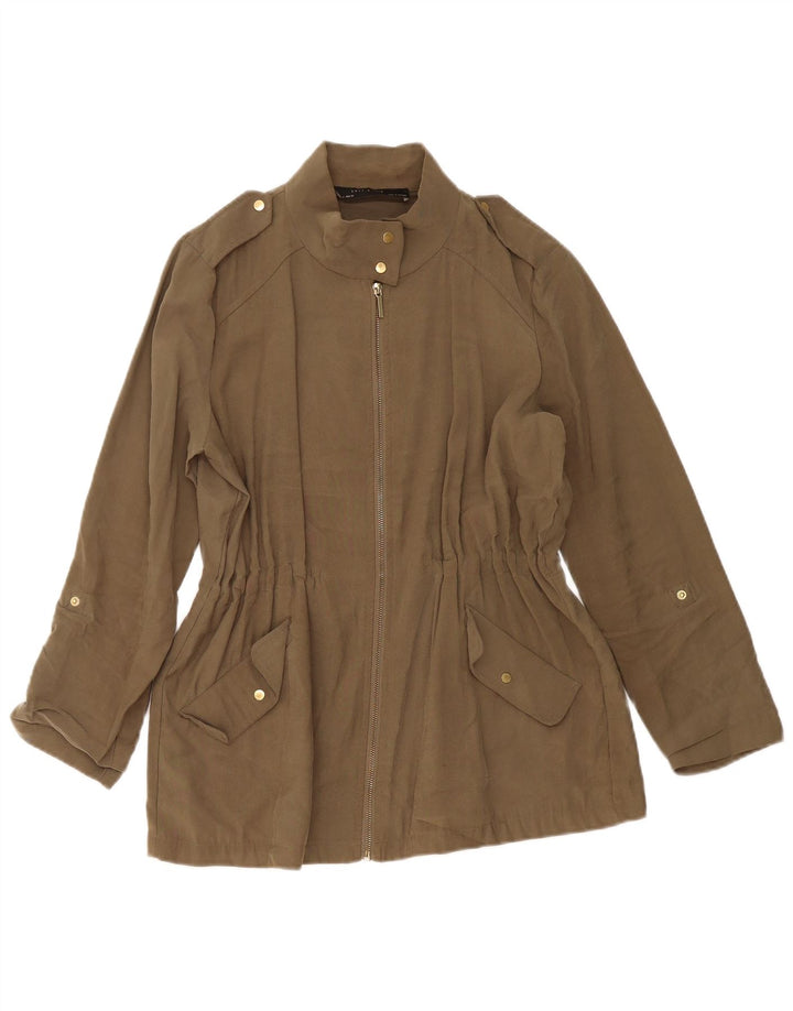 Giacca militare da donna Zara UK 14 viscosa kaki media