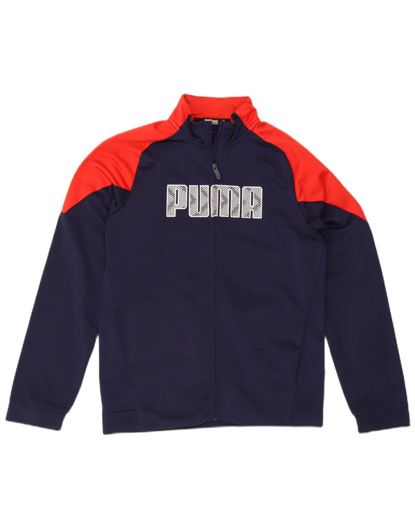 Giacca da ginnastica grafica da ragazzo Puma 15-16 anni Blu navy Colourblock