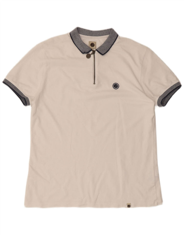 Polo da rugby da uomo Pretty Green in cotone bianco medio
