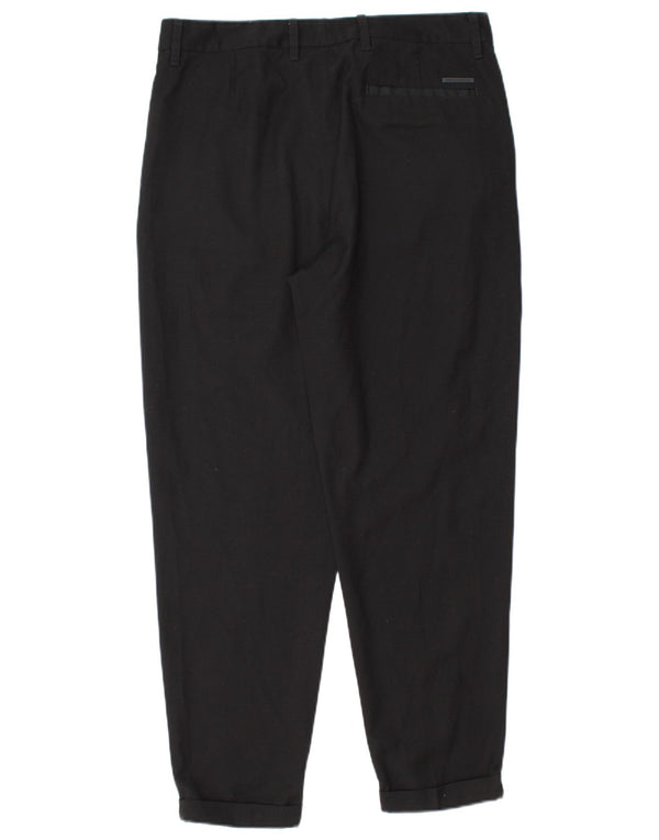 Pantaloni da completo da uomo Armani Exchange con pegging W32 L28 poliestere nero