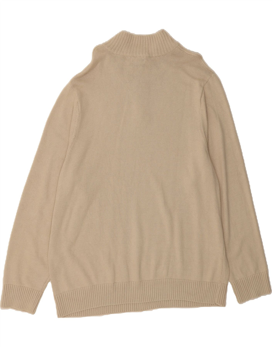 DOCKERS Mens Zip Neck Jumper Sweater 2XL Beige Cotton Vintage Dockers and Second-Hand Dockers from Messina Hembry 
