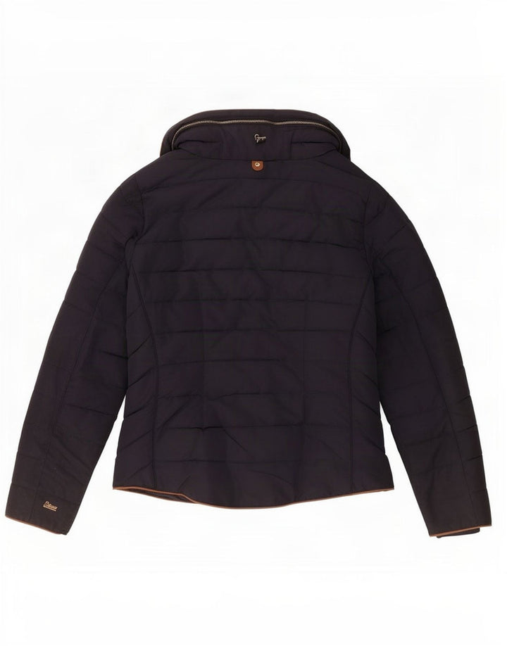 Giacca imbottita con cappuccio da donna Marks & Spencer UK 12 medio blu navy