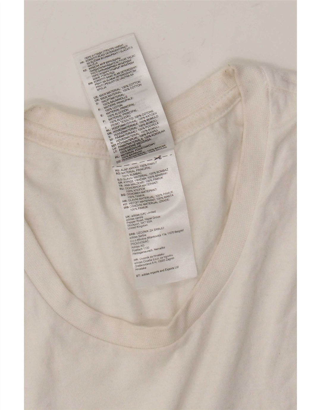 T-shirt grafica da uomo Adidas Top in cotone bianco medio