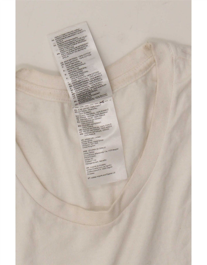 T-shirt grafica da uomo Adidas Top in cotone bianco medio