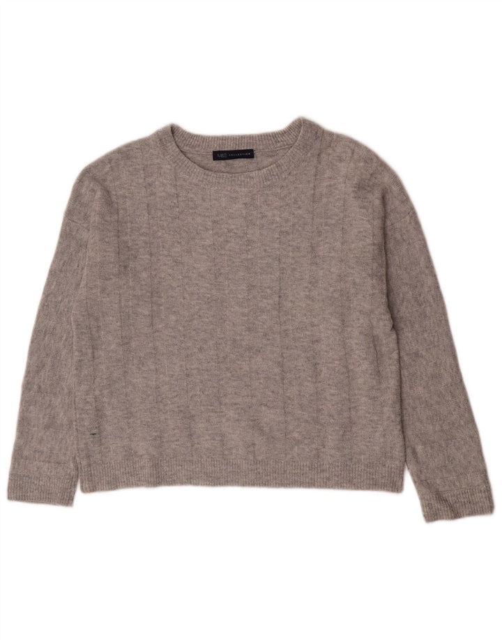 Maglione maglione oversize con scollo a barca da donna Marks & Spencer UK 10 piccolo grigio