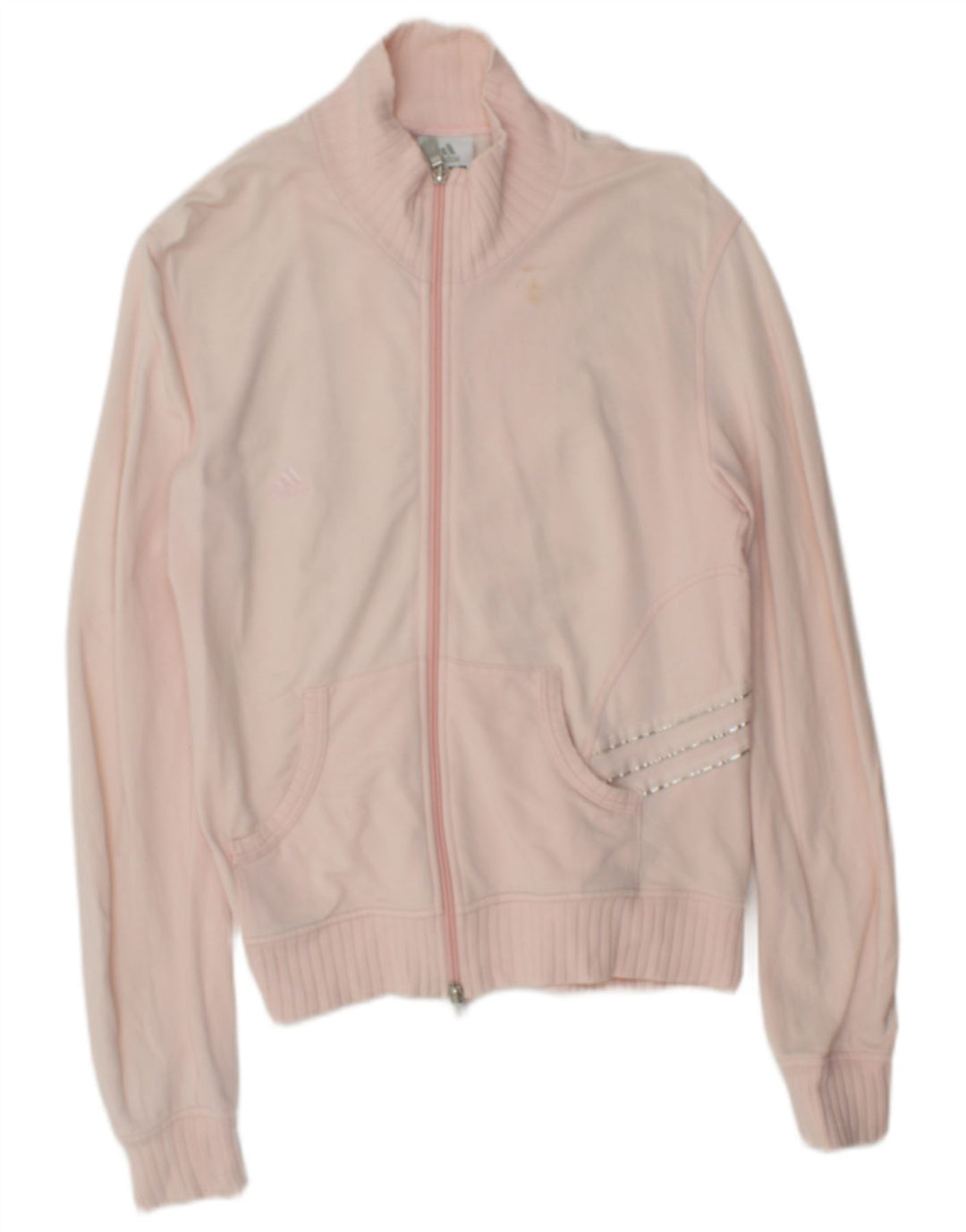 Giacca da ginnastica da donna Adidas UK 14 cotone rosa medio