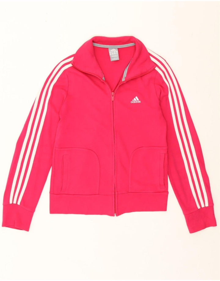 Giacca da tuta da donna Adidas UK 12 cotone rosa medio