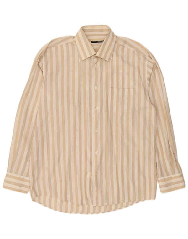Camicia vintage da uomo a righe larghe beige
