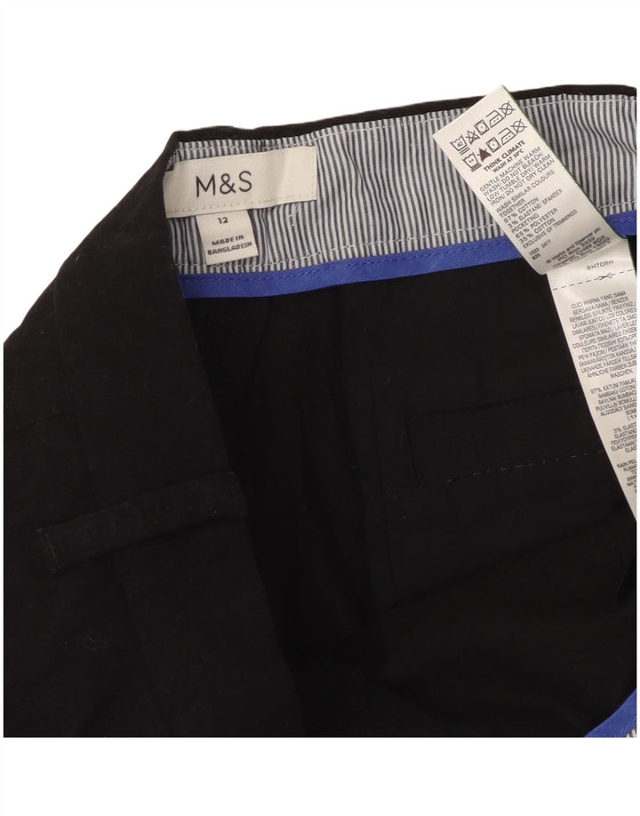 Pantaloncini chino da donna Marks & Spencer UK 12 medi W30 cotone nero
