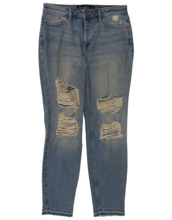 Jeans skinny corti Hollister da donna a vita alta US 5 piccoli W27 L26 cotone blu