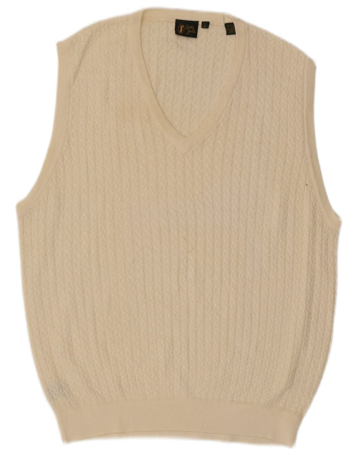 Canottiera da uomo Bobby Jones XL in cotone bianco sporco