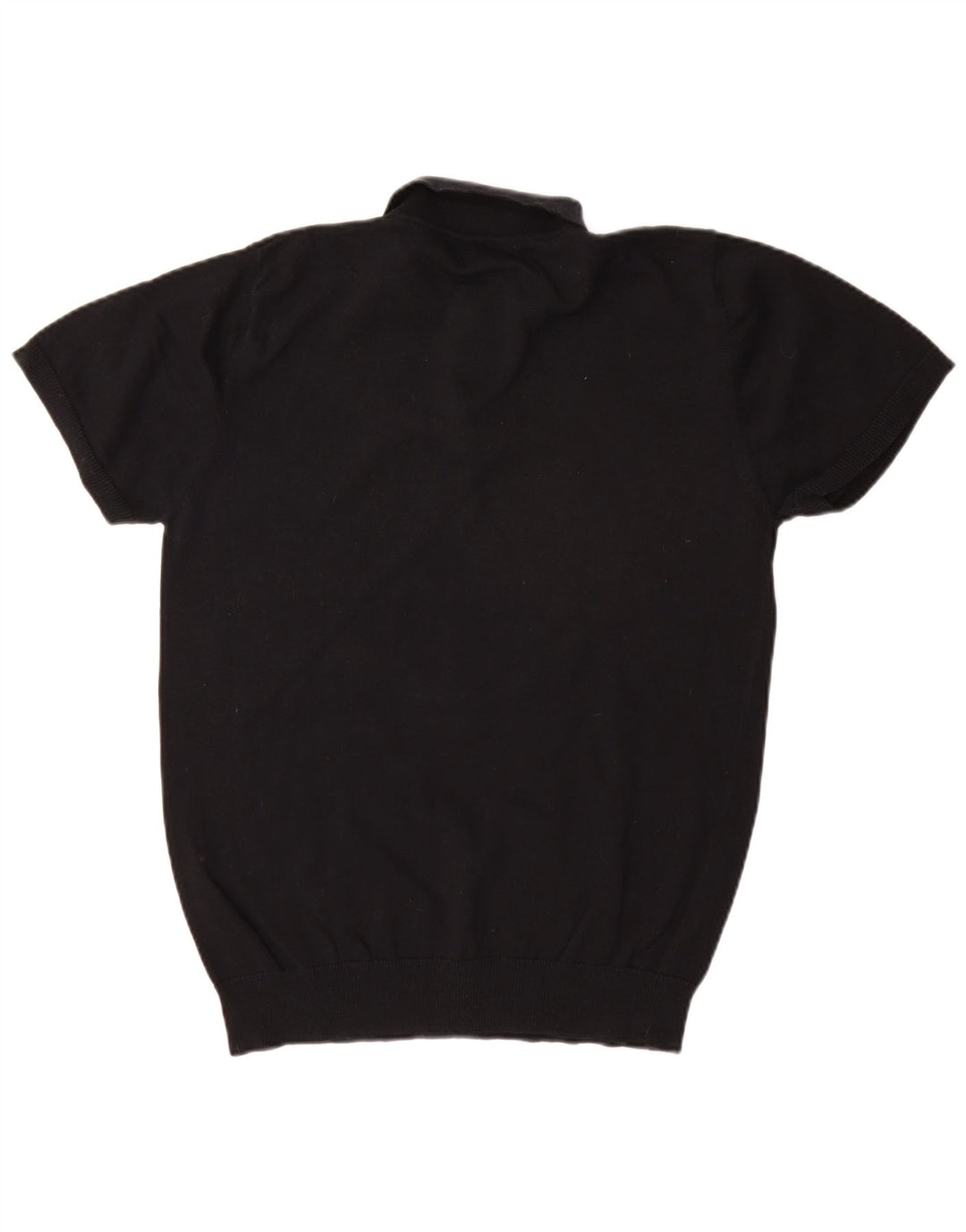 French Connection Maglione da uomo a maniche corte con collo a polo grande nero