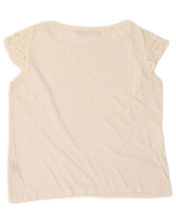Roccobarocco Camicetta corta da donna Top UK 8 Small Bianca