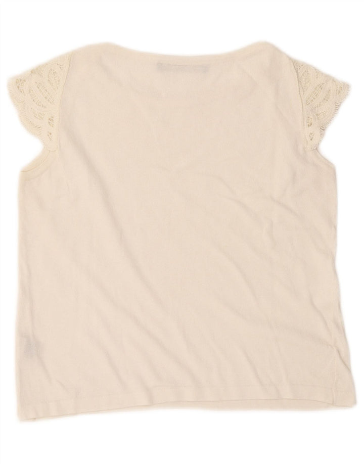Roccobarocco Camicetta corta da donna Top UK 8 Small Bianca