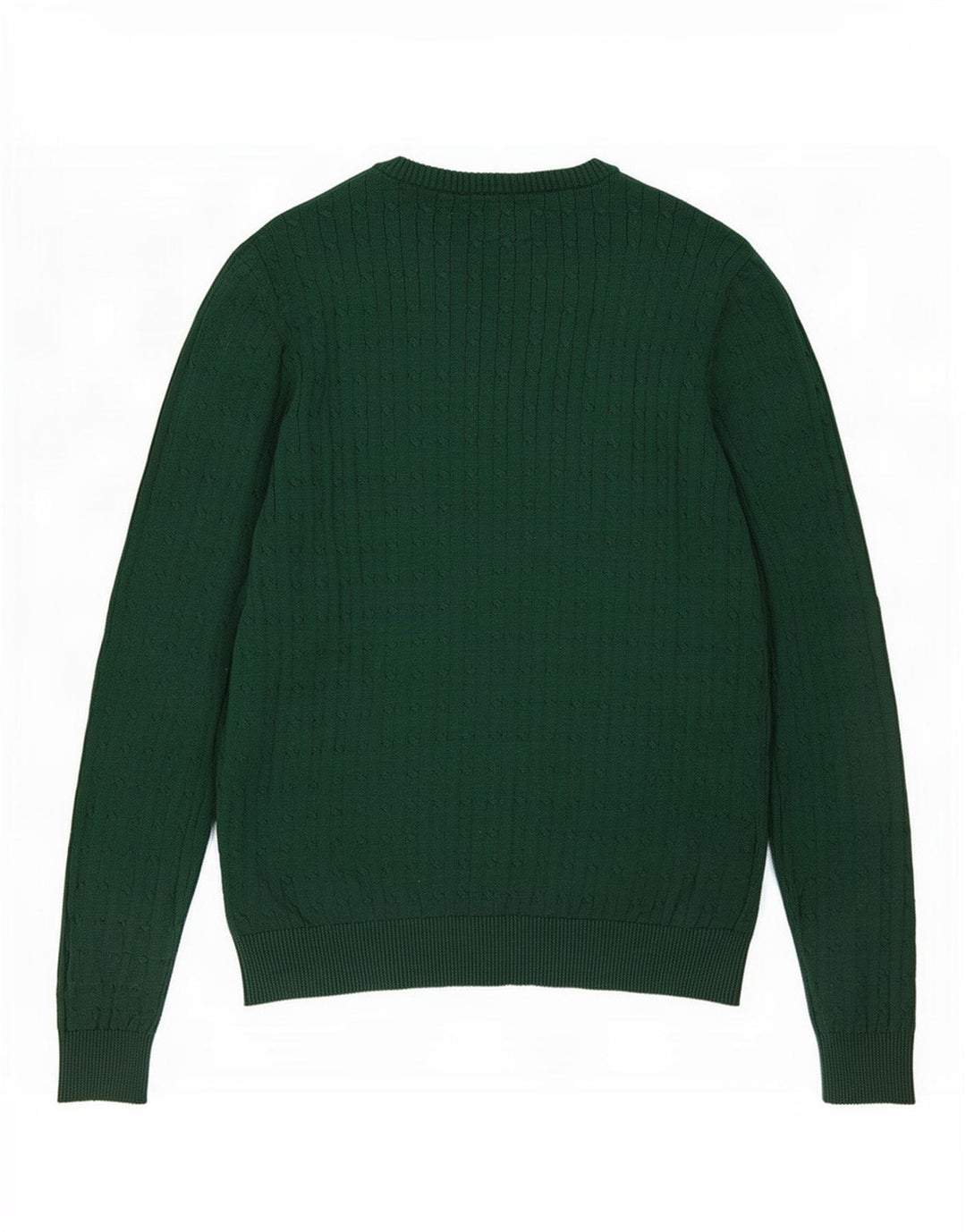 Maglione maglione girocollo da uomo vintage in cotone verde medio