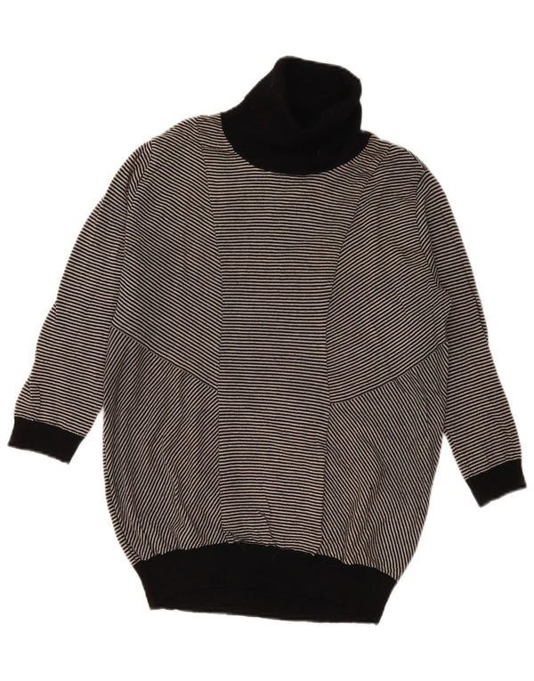 Maglione maglione collo alto da donna Max Mara Weekend UK 20 2XL a righe nere