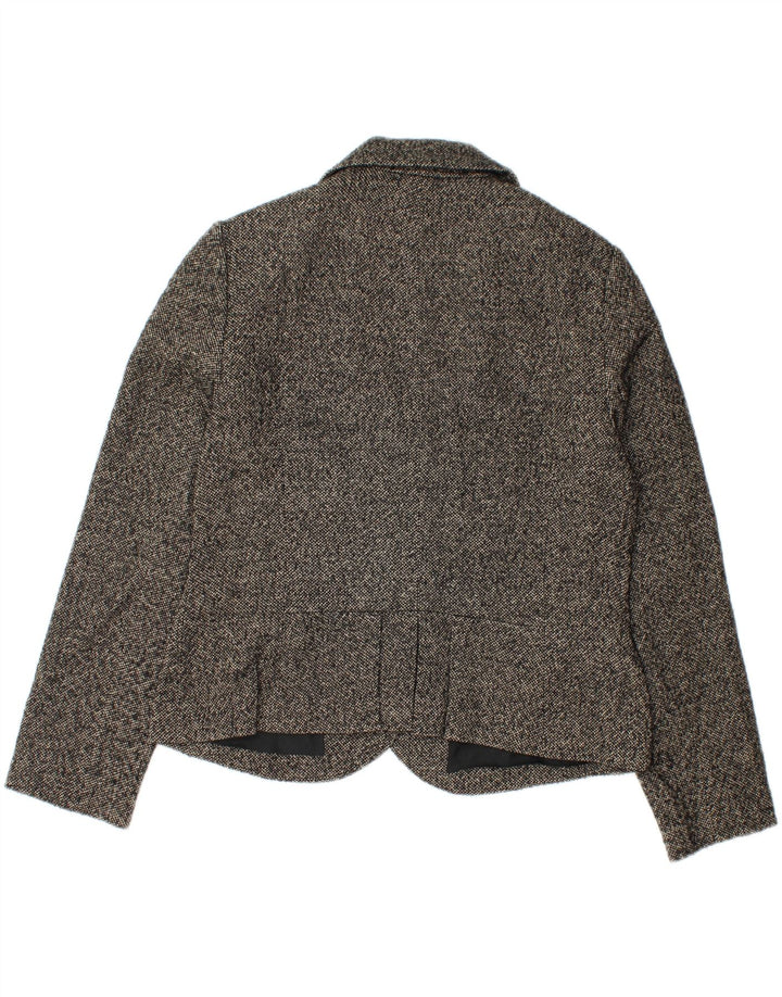 Giacca blazer a 3 bottoni da donna Phase Eight UK 16 Grande lana screziata nera
