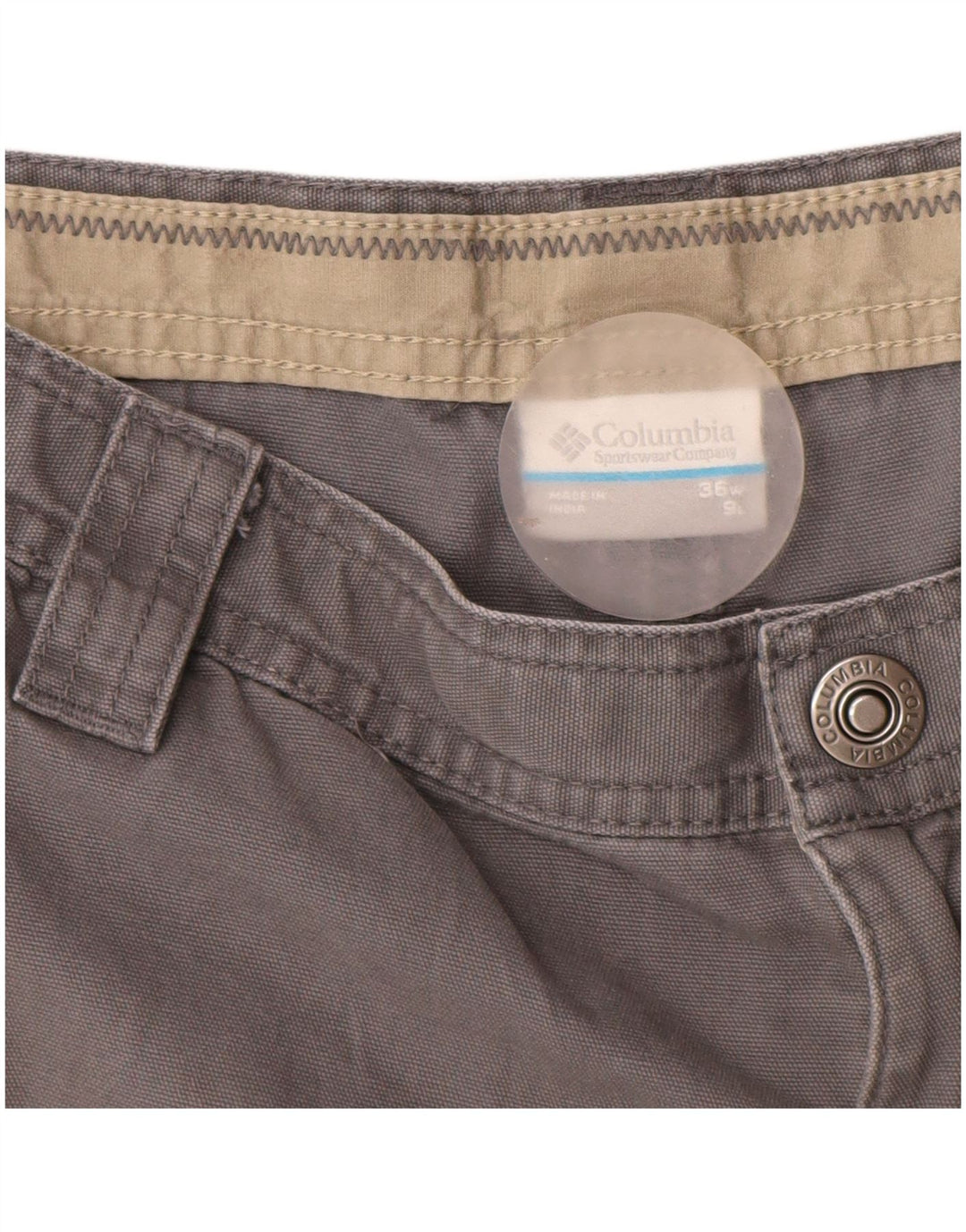 Pantaloncini cargo Columbia Omni-Shield da uomo W36 Large in cotone grigio
