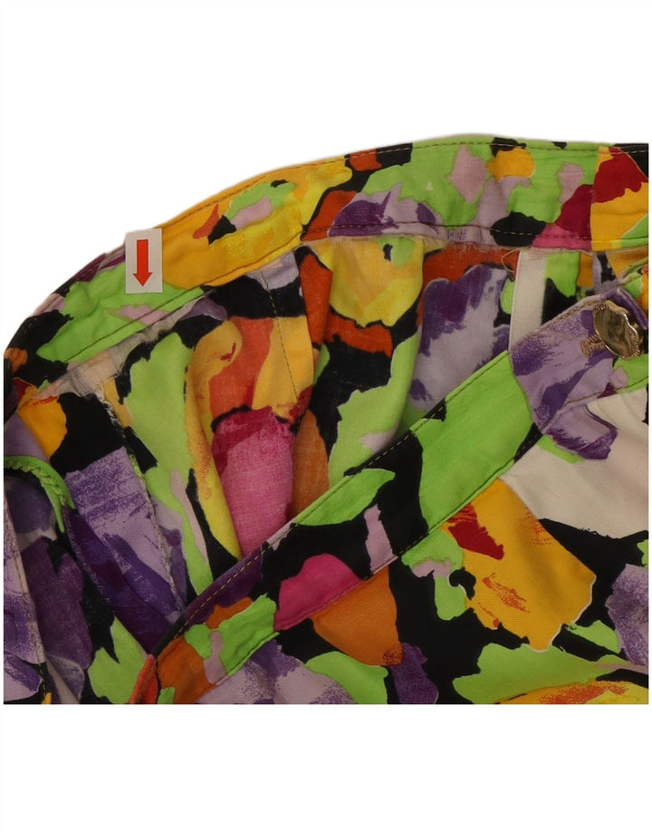 Gonna dritta da donna vintage W26 piccola floreale multicolore