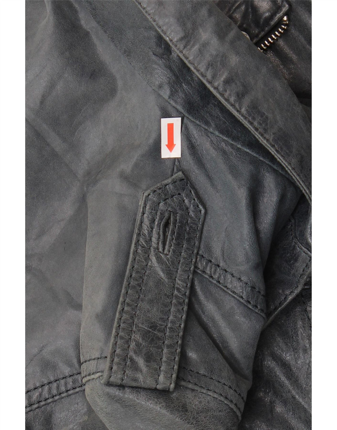 Giacca bomber da donna vintage in pelle IT 46 grande in pelle blu navy