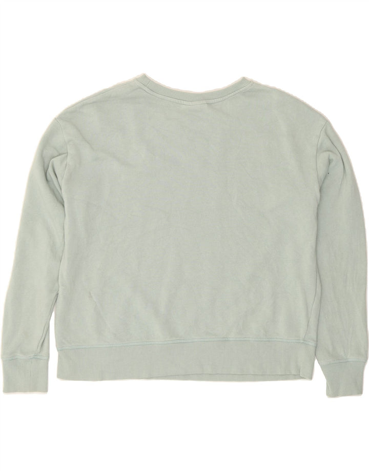 REEBOK Womens Oversized Graphic Sweatshirt Jumper UK 16 Large Blue Vintage Reebok and Second-Hand Reebok from Messina Hembry 