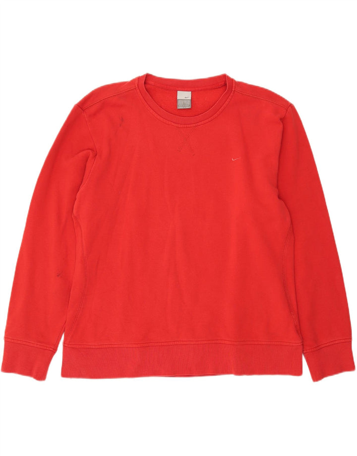 NIKE Womens Sweatshirt Jumper UK 16/18 XL Red Cotton