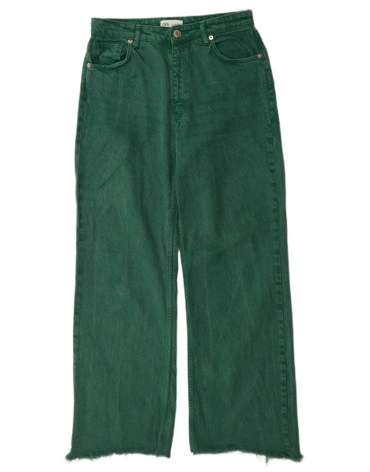 Jeans larghi da donna Zara EU 38 piccoli W28 L31 verdi