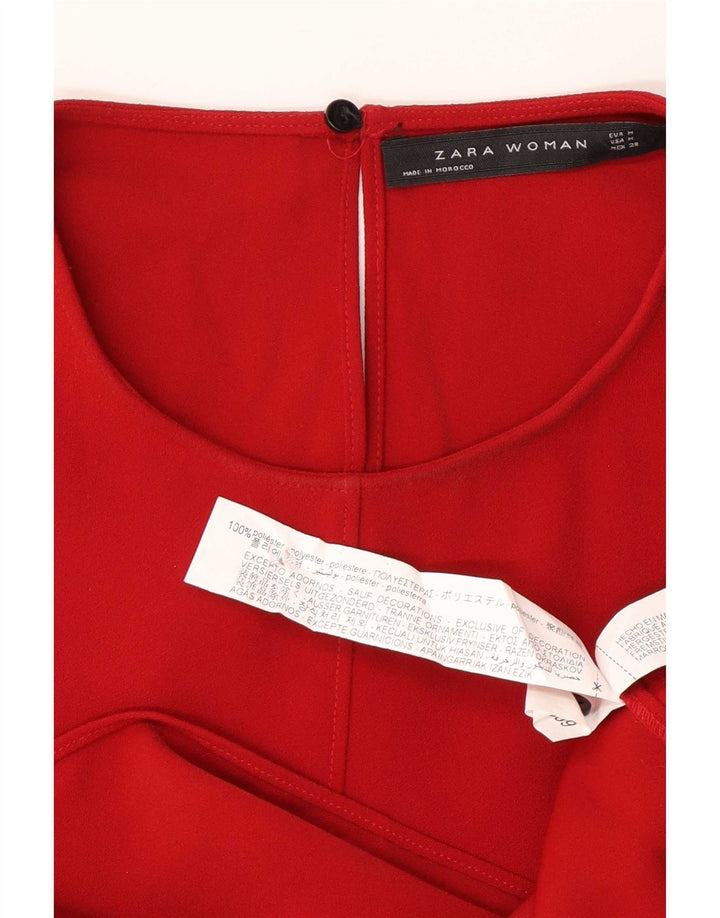 Vestito lungo da donna Zara UK 14 poliestere rosso medio