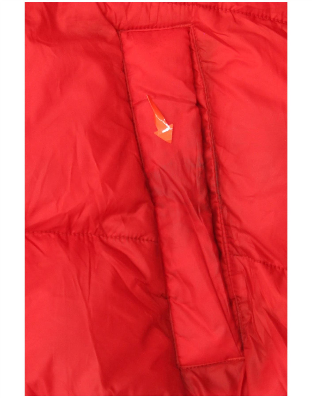 TOMMY HILFIGER Giacca imbottita con cappuccio da uomo UK 40 Large Rosso Colorblock