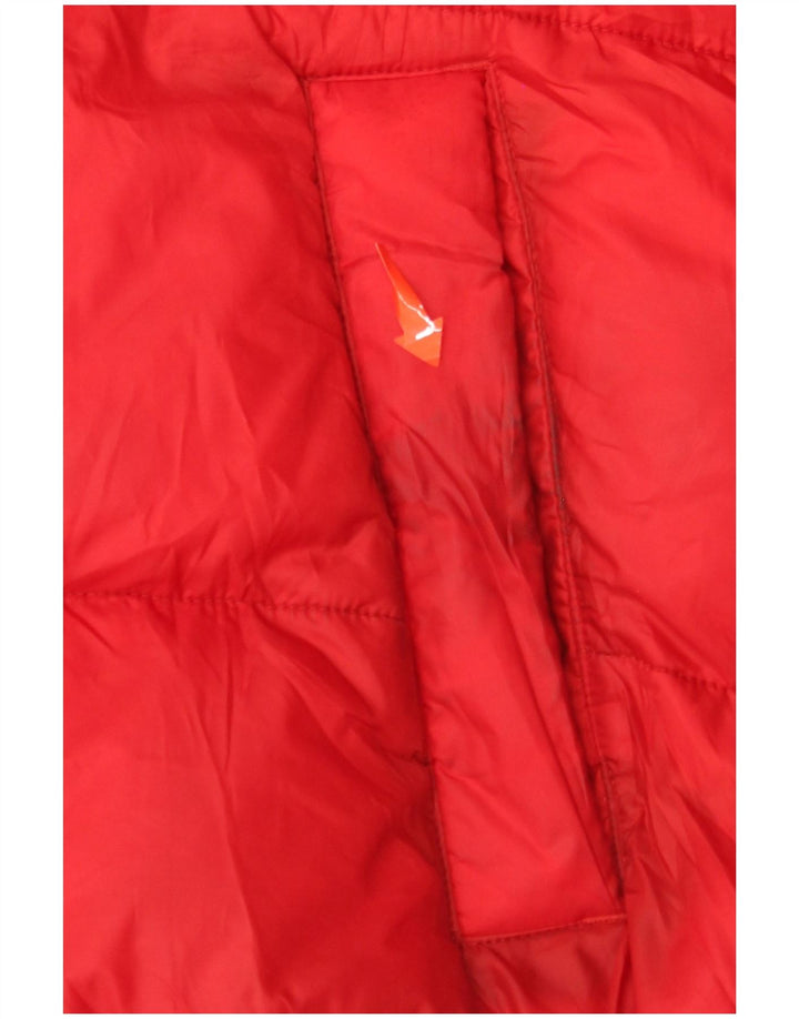 TOMMY HILFIGER Giacca imbottita con cappuccio da uomo UK 40 Large Rosso Colorblock