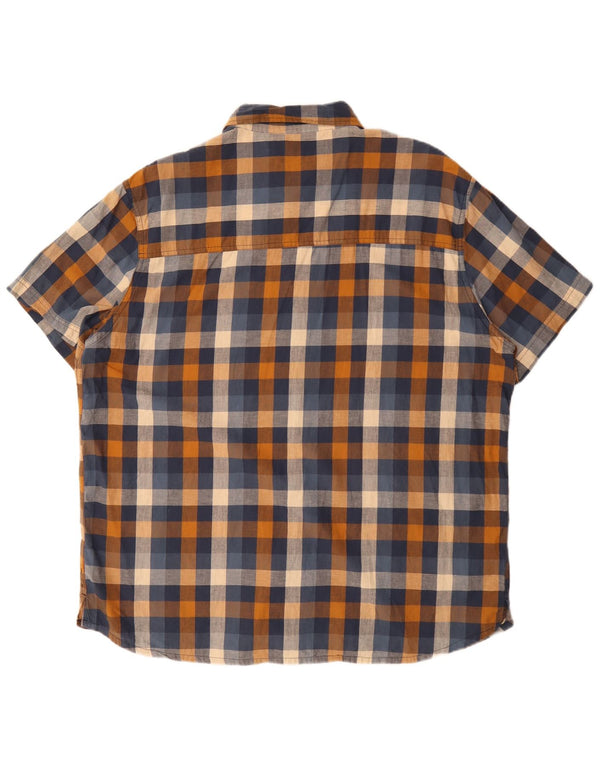 Camicia a maniche corte da uomo Mountain Warehouse 3XL in cotone a quadri multicolore