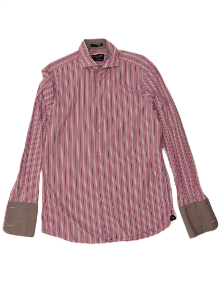 Camicia formale da uomo Hackett taglia 41 16 grande cotone a righe viola
