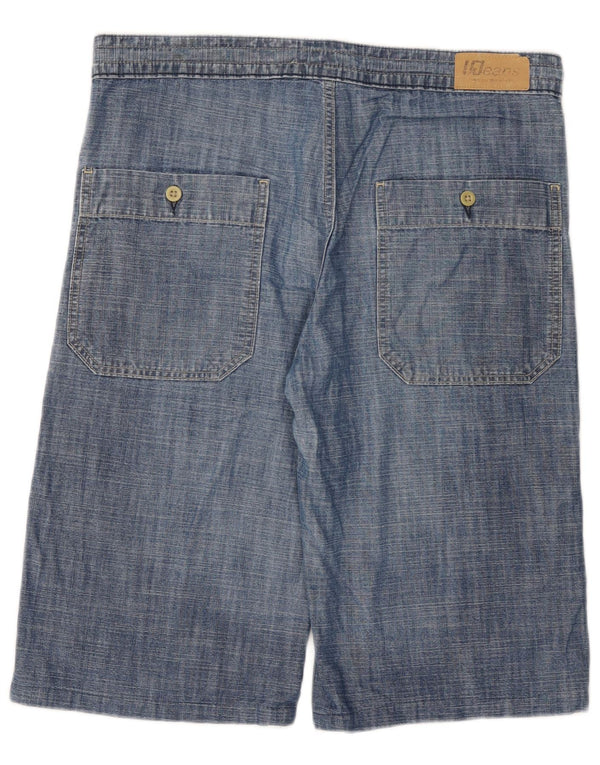 Pantaloncini di jeans da uomo OVIESSE W34 Large Blu Cotone