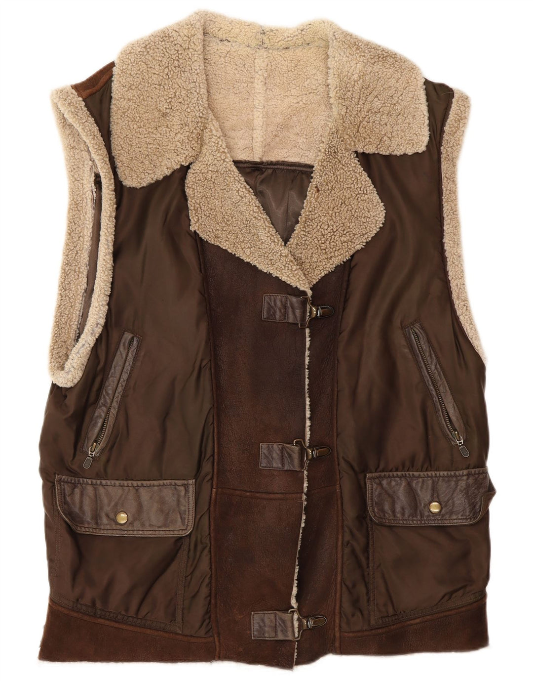 Montgomery oversize senza maniche da donna Prestige UK 12 Marrone medio
