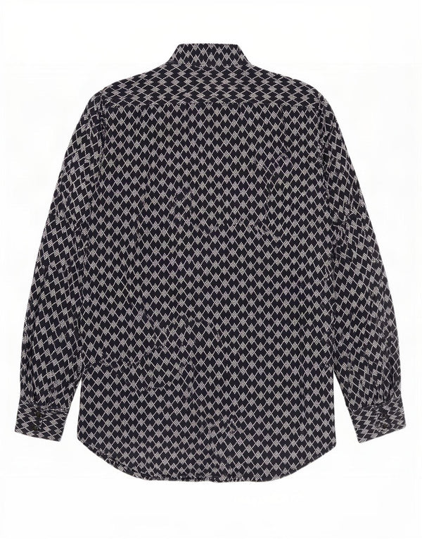 Camicia da uomo G-Star in cotone geometrico blu navy medio