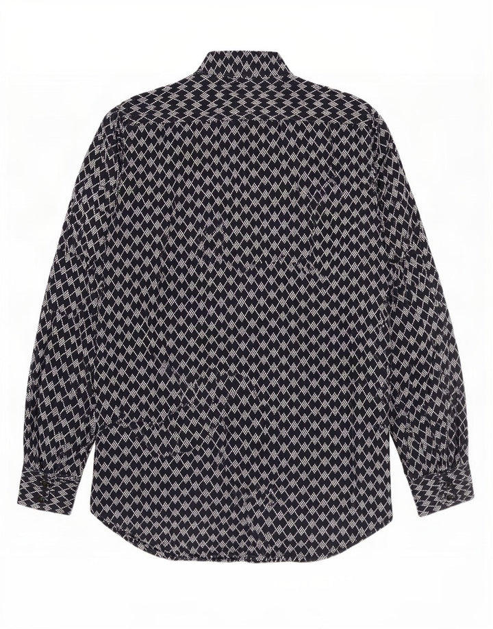 Camicia da uomo G-Star in cotone geometrico blu navy medio