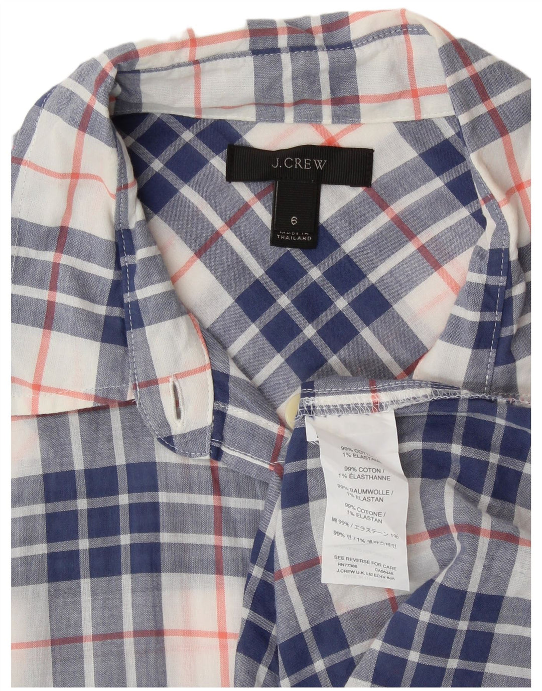 Camicia da donna J. CREW US 6 cotone a quadri blu medio