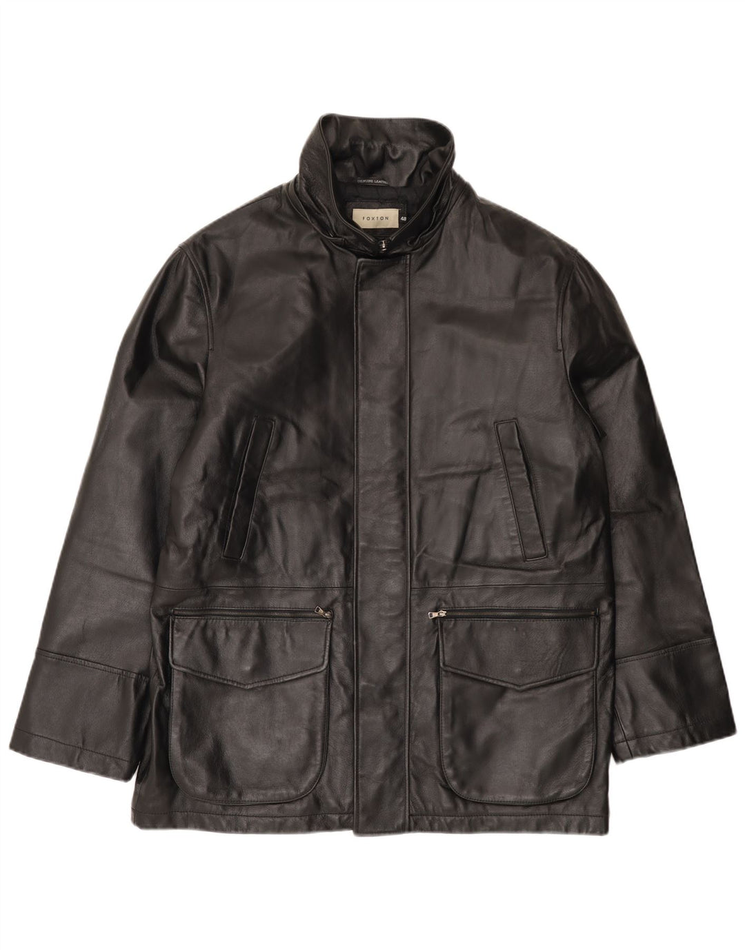 Giacca in Pelle Uomo VINTAGE IT 48 Pelle Nera Media