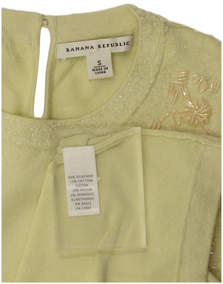 Canotta da donna BANANA REPUBLIC UK 10 piccola seta verde