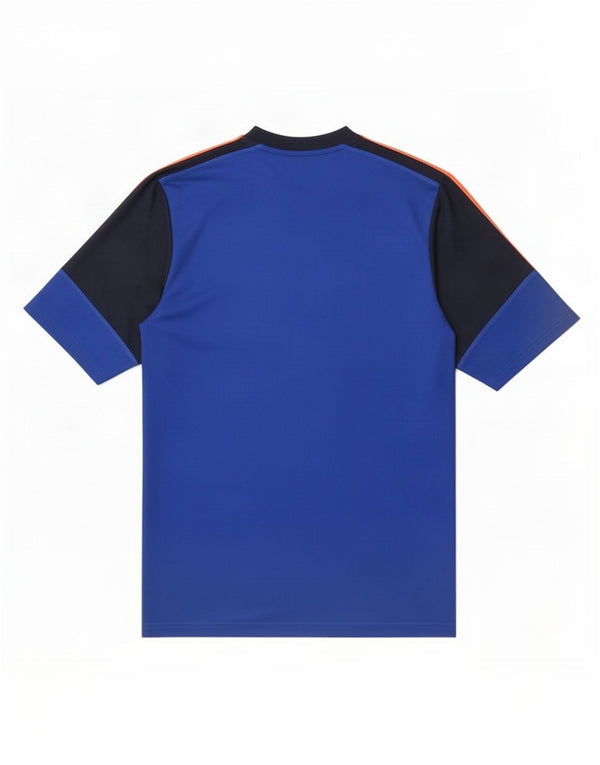 T-shirt Adidas Climalite da uomo, grande, in poliestere color block blu