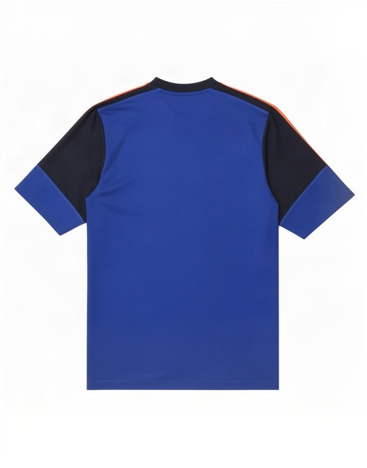 T-shirt Adidas Climalite da uomo, grande, in poliestere color block blu