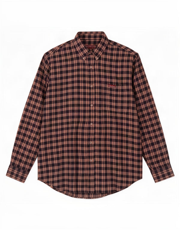 Camicia in flanella da uomo Marlboro Classics XL a quadri marroni