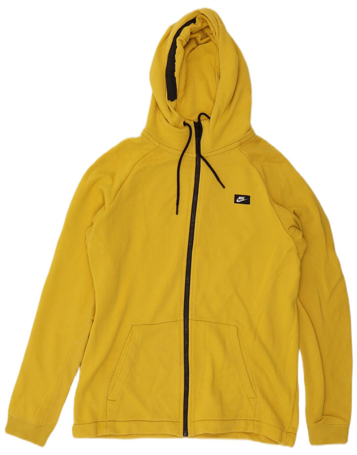 Felpa con cappuccio e zip Nike da uomo in cotone giallo medio